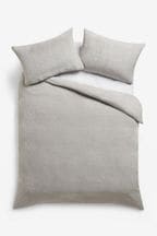 Grey Teddy Borg Fleece Duvet Cover And Pillowcase Set