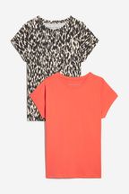 JD Williams Animal Coral Relaxed T-Shirts 2 Pack