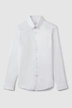 Reiss White Redknapp Slim Fit Cotton Button-Down Shirt