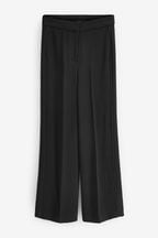 Black Tailored Crepe Super Wide Trousers