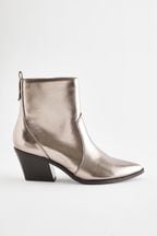 Pewter Silver Forever Comfort® Cowboy/Western Ankle Boots