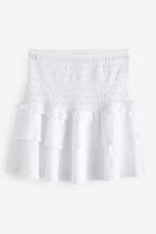 Shirred Layered Mini Skirt