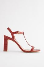Red Signature Leather T-Bar Sandals