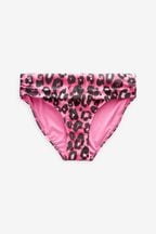 Pink Leopard Roll Top Bikini Bottoms