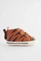 Tan Brown Tiger Easy Fastening Baby Boots (0-24mths)