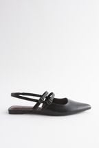 Black Forever Comfort® Double Buckle Slingback Shoes