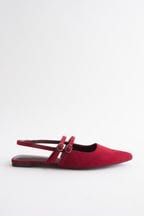Red Forever Comfort® Double Buckle Slingback Shoes
