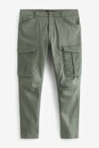 Slim Fit Zip Detail Stretch Cargo Trousers