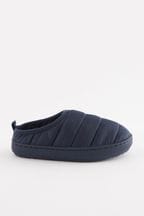 Navy Blue Thinsulate™ Lined Quilted Mule Slippers