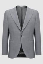 Reiss Soft Grey Arrow Slim Fit Single Breasted Wool Blend Blazer