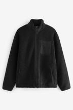 Black Borg Fleece Zip Through Jacket