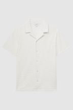 Reiss White Algarve Slim Fit Terry Towelling Shirt