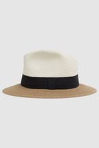Reiss Blue Annie Colourblock Straw Hat