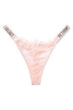 Victoria's Secret Purest Pink Lace Thong Shine Strap Knickers