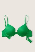 Victoria's Secret PINK Happy Camper Green Wear Everywhere Smooth Push Up T-Shirt Bra