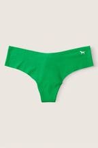 Victoria's Secret PINK Happy Camper Green Thong Smooth No Show Knickers