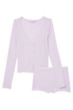 Victoria's Secret Perfume Purple Ribbed Modal Short Pyjamas