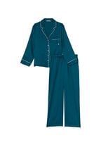 Victoria's Secret Midnight Sea Blue Satin Long Pyjamas