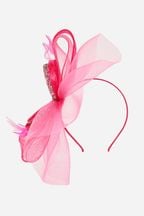 Lipsy Pink Diamante Bow Fascinator Headband