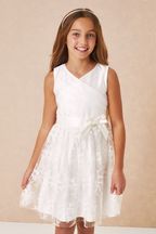 Lipsy White Embroidered Skirt Occasion Dress