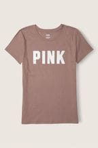 Victoria's Secret PINK Iced Coffee Brown Short Sleeve T-Shirt