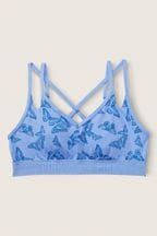 Victoria's Secret PINK Cornflower Blue Butterfly Ultimate Strappy Back Lightly Lined Bra