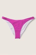 Victoria's Secret PINK Dahlia Magenta Cheeky Shimmer High Waist Cheeky Bikini Bottom