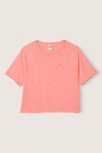 Victoria's Secret PINK Coral Flash Orange Summer Lounge Short Sleeve TShirt