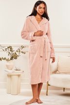 Lipsy Pink Soft Cosy Belted Longline Dressing Gown