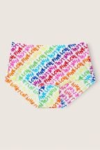 Victoria's Secret PINK White Rainbow Font Short Smooth No Show Knickers