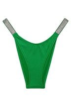 Victoria's Secret Verdant Green Brazilian Shine Strap Swim Bikini Bottom