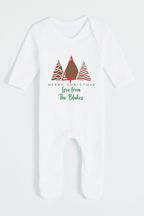 Personalised Merry Christmas Baby Sleepsuit by The Print Press