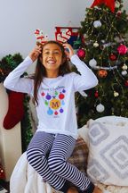 Personalised Multi Colour Bauble Pyjama set for Kids by Percy & Nell