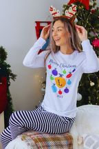 Personalised Multi Colour Bauble Pyjama set for Ladies by Percy & Nell