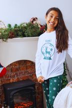 Personalised Reindeer Snowglobe Pyjama set for Kids by Percy & Nell