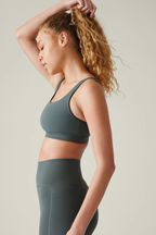 Athleta Green A-C Cup Strappy Back Low Impact Sports Bra