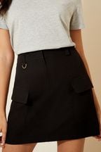 Friends Like These Black Cargo Tailored Mini Skirt
