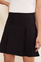 Friends Like These Black Tailored Pleated Mini Skirt