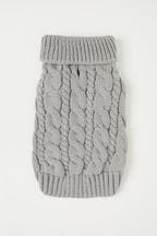 Lipsy Grey Super Soft Cable Knit Dog Jumper