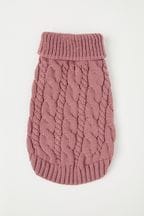 Lipsy Pink Super Soft Cable Knit Dog Jumper