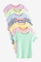 Multi 7 Pack Solid/Stripe T-Shirts (3-16yrs)