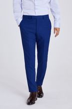 MOSS Slim Fit Blue Slub Suit: Trousers