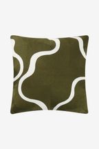 Jasper Conran London Green Wiggle Embroidered Feather Filled Cushion