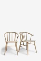 Set of 2 Natural Stockholm Dining Chairs