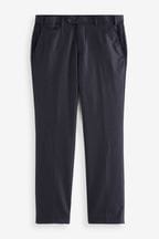 Navy Blue Signature 100% Wool Trousers With Motion Flex Waistband