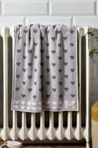 Grey Hearts 100% Cotton Towel