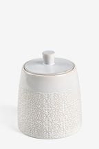 Natural Tile Embossed Ceramic Storage Jar