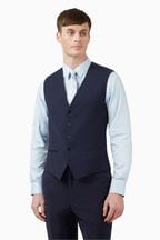 Ted Baker Navy Blue Premium Panama Suit Waistcoat