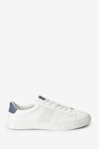 White Regular Fit Perforated Side Trainers