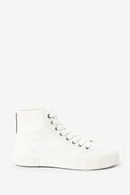 White Canvas High Top Trainers